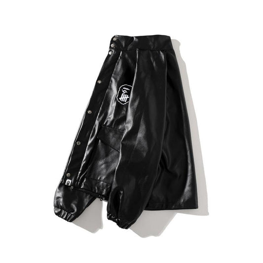 Bathing Ape Coat Spring and Autumn Fashion Brand Leather Jacket Youth Fashion Leather Jacket