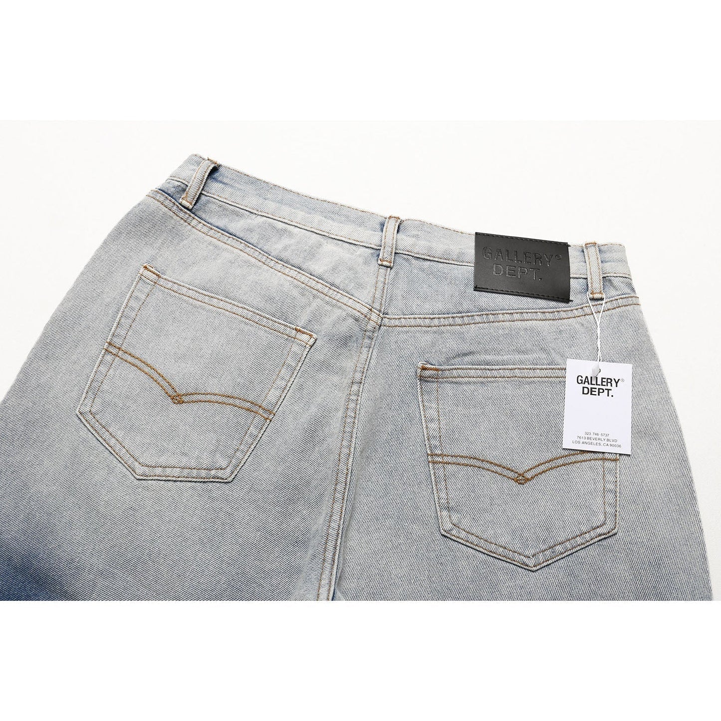 Gallery Dept Jeans leather label embroidery water ripple gradual change wash jeans